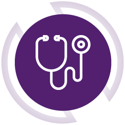 Stethoscope icon, Physical exam, ATLANTIS Study, moderate to severe atopic dermatitis.