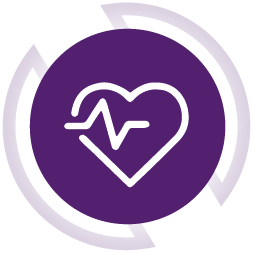 Heart with a heartbeat line icon, Heart activity (ECG), ATLANTIS Study, moderate to severe atopic dermatitis.